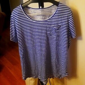 Navy and White Striped Tee 2X